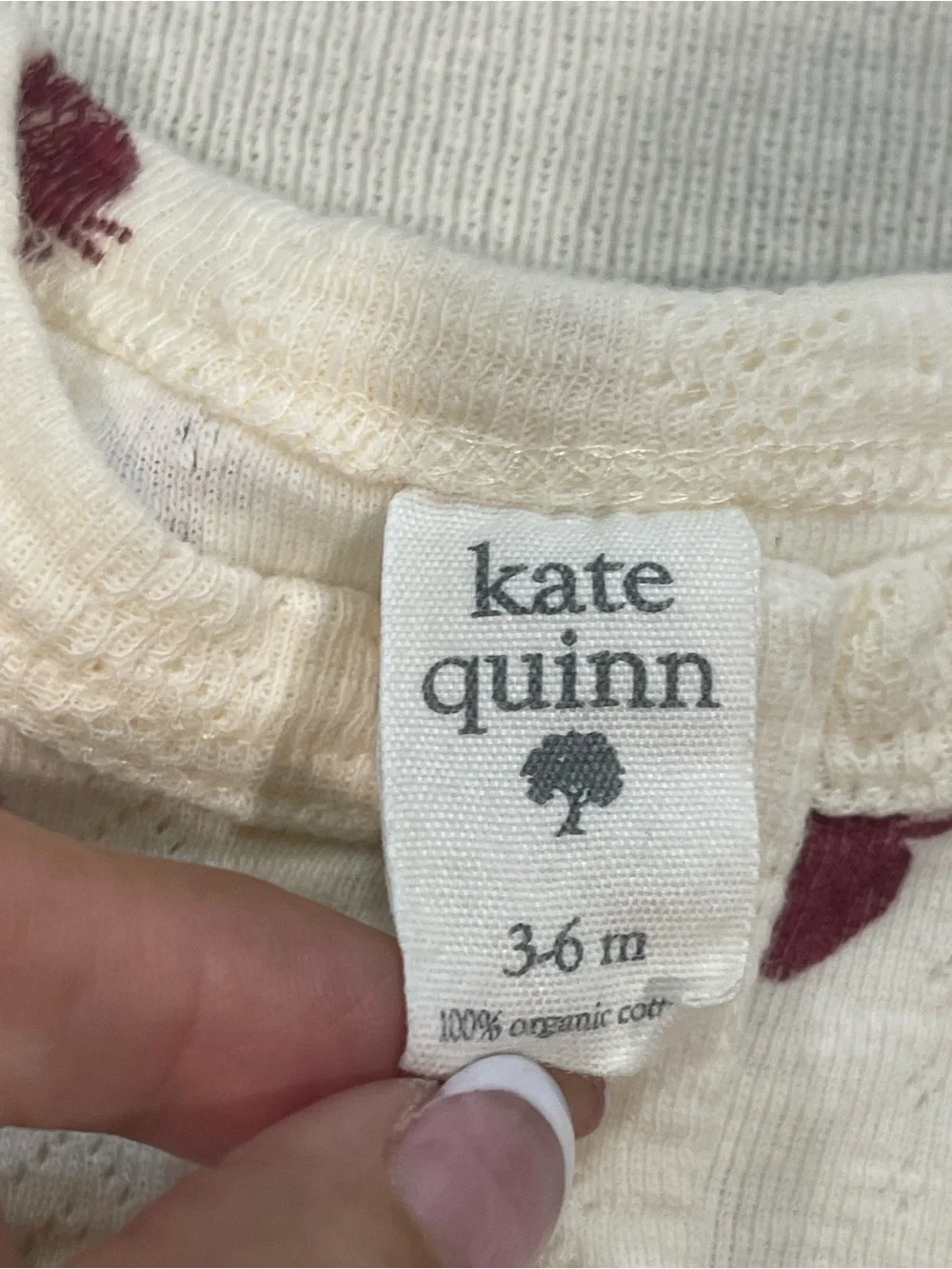 Kate Quinn Organic Pointelle Strawberry Peplum Bodysuit Dress Size 3-6M
